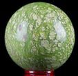 Polished Green Opal Sphere - Madagascar #78763-1